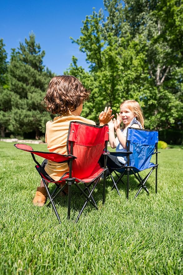 Pacific Play Tents – Kids Folding Chair, 100 lbs. Weight Capacity - Ruby Red