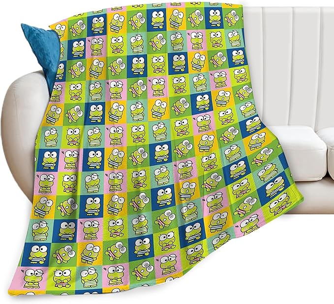 Funny Frog Blanket Cozy Soft Cute Frog Flannel Plush Throw Blanket Warm Fluffy Fleece Bedding Stuff Decor Blanket Gifts for Lover Teens Girls Boys Kids Adults Women 60"x80"