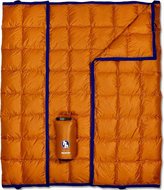 Horizon Hound Puffy Down Camping Blanket - Outdoor Travel Quilt | Sustainable, Insulated, Lightweight & Warm Gear for Sleep, Camping, Stadium, Hiking & Festivals | Water Resistant, Packable & Compact