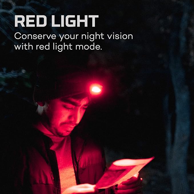 NEBO Einstein Powerful 400 Lumen Headlamp with Rechargeable Battery | Compact Low-Profile Headlamp with 5 Light Modes