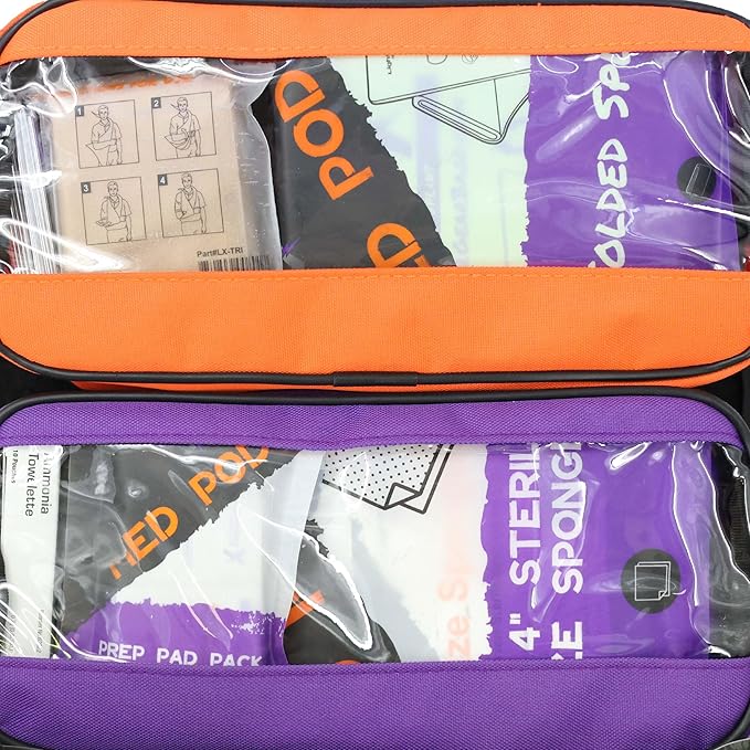 Lightning X Extra Large Medic First Responder EMT Trauma Bag Stocked w/Fill Kit C - RED