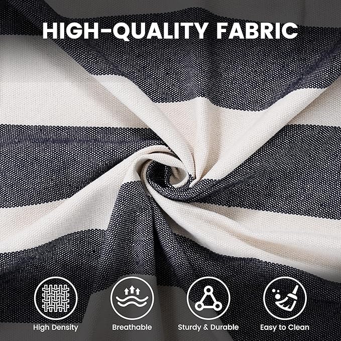 Lazy Daze Hammocks Double Brazilian Cotton Hammock, Extra Large Portable Outdoor Camping Hammock with Tree Straps & Travel Bag for Backyard Patio Poolside Indoor, 550lbs Capacity, Black & White