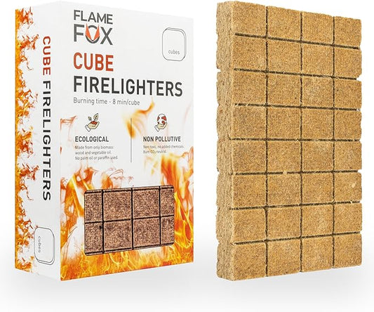 Flamefox Fire Cubes 320pcs - Quick Lighting Fire Starter for Fireplace, Wood Stove, BBQ, Camping - Easy Ignition, Long & Clean Burning, Weather Resistant Fire Lighter