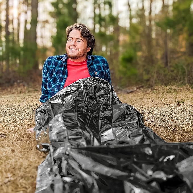 Ever Ready First Aid Mylar Rescue Blanket, Large Olive Thermal Sheet for Emergency and Survival, 54” x 84” – 20 Count