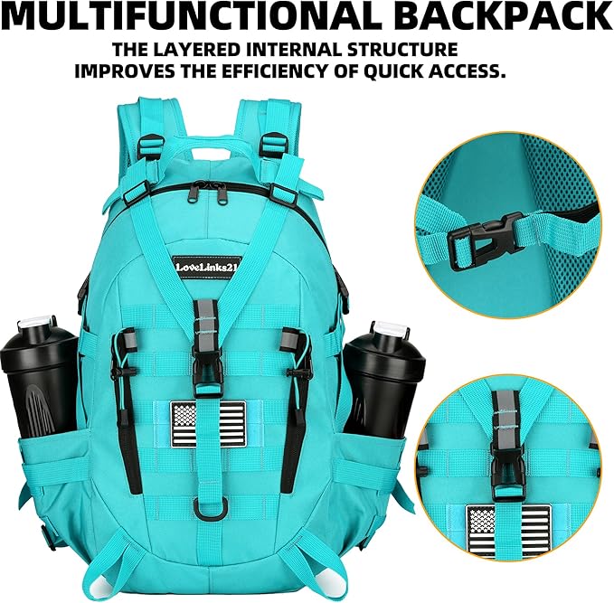 Lovelinks21 25L Tactical Backpack Hiking Daypacks Outdoor Military Molle Bag EDC Rucksack Motorcycle Backpack for Camping