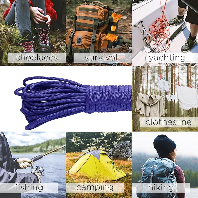 TECEUM Reflective Paracord Rope 1000 – 1000ft/200ft/100ft/50ft – 40+ Colors – Glow in The Dark – para Cord – Utility Rope for Survival, Hunting & Camping Gear – Nylon String, Camping Rope, Tent Cord