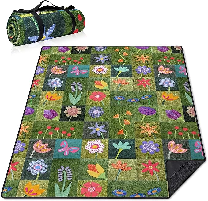 Supfitness Extra Large Picnic Blankets Waterproof Foldable (60 "x 80") Beach Blanket Waterproof Sandproof,3-Layer Thicking Mat Outdoor Packable Camping Blanket