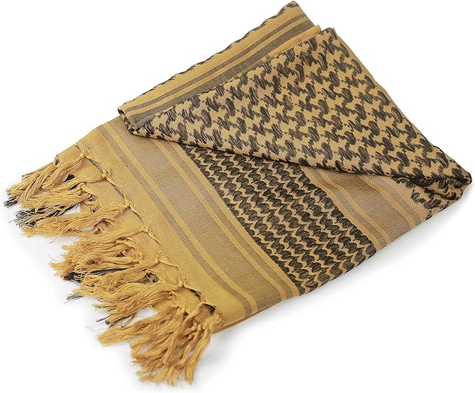 Luxns Military Shemagh Tactical Desert Scarf / 100% Cotton Keffiyeh Scarf Wrap for Men And Women