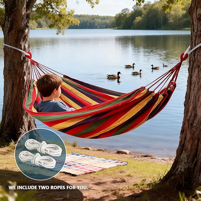 Outdoor Garden Camping Hammock, Portable Hammock for Patio Yard Garden Backyard Porch Travel, 300 Lbs Maximum Weight Capacity