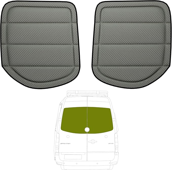 Extra-Thick Rear Door Window Covers(Pair) for Mercedes-Benz Sprinter 2019-2026 (Full Plastic Frame), Magnetic Insulated Blackout Sunshade, XPE Foam & Thinsulate Cotton, AllSeasonGuard Pro