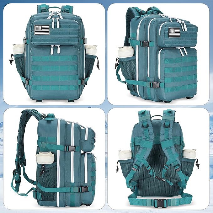 Lovelinks21 45L Tactical Assault Backpack 3 day assault pack with Molle Waterproof backpack Rucksack for Tactical Backpacks (Blackish Green)