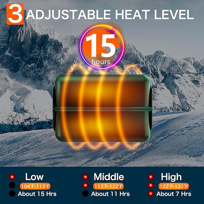 Hand Warmers Rechargeable 2 Pack,10000mAh Split-Magnetic Electric AI Handwarmer Power Bank,3 Levels, Camping,Hunting in Winter