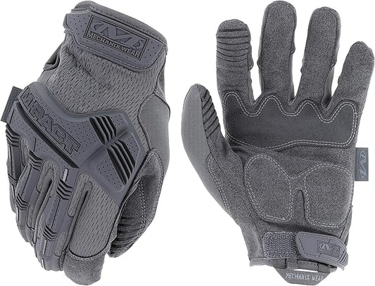 Mechanix Wear: M-Pact Tactical Gloves with Secure Fit, Touchscreen Capable Safety Gloves for Men, Work Gloves with Impact Protection and Vibration Absorption (Grey, Medium)