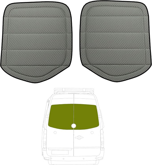 Extra-Thick Rear Door Window Covers(Pair) for Mercedes-Benz Sprinter 2019-2026 (Full Metal Frame), Magnetic Insulated Blackout Sunshade, XPE Foam & Thinsulate Cotton, AllSeasonGuard Pro