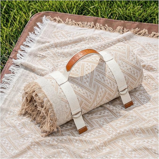 2 in 1 Extra Large Boho Beach Blanket Towel Sand Free Outdoor Picnic Mat Giant Oversized Xl Big Jumbo Huge Turkish Woven Throw Cloud Summer Vacation Essential Travel Must Have Accessories Women Gift