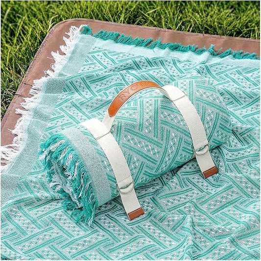 2 in 1 Extra Large Boho Beach Blanket Towel Giant Woven Outdoor Picnic Mat Camping Gear Cruise Essential 2025 Summer Vacation Must Have Airplane Travel Accessories Costa Rica Bahamas Hawaii Trip Stuff