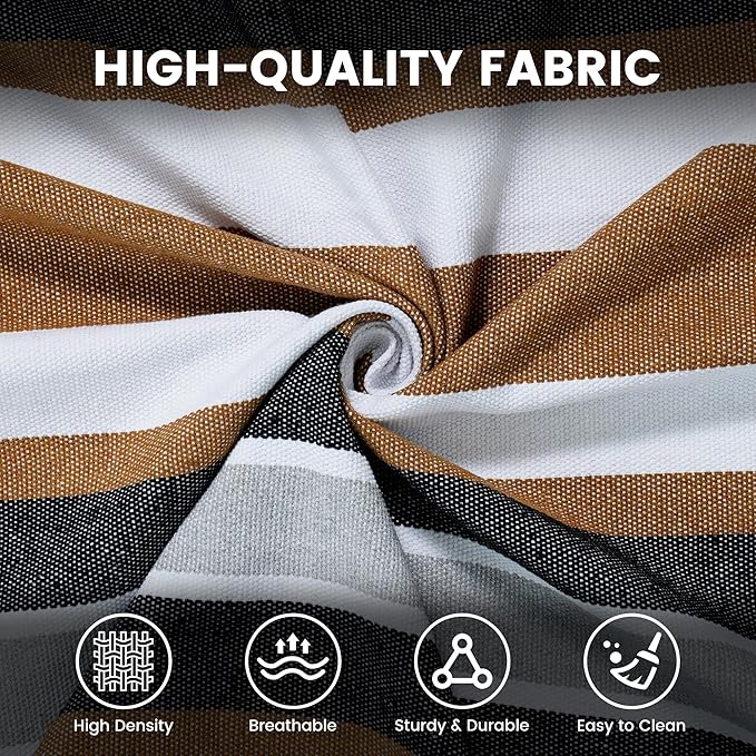 Lazy Daze Hammocks Double Brazilian Cotton Hammock, Extra Large Portable Outdoor Camping Hammock with Tree Straps & Travel Bag for Backyard Patio Poolside Indoor, 550lbs Capacity, Brown & White