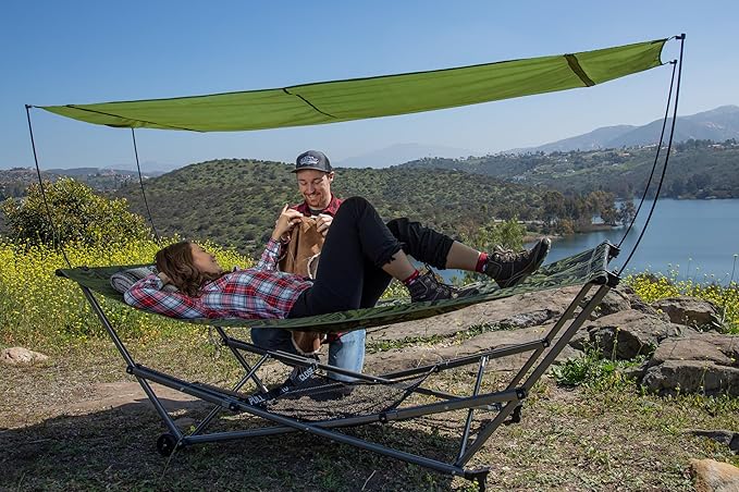 Kamp-Rite Portable Hammock with Removable Canopy Easy to Set up and take Down