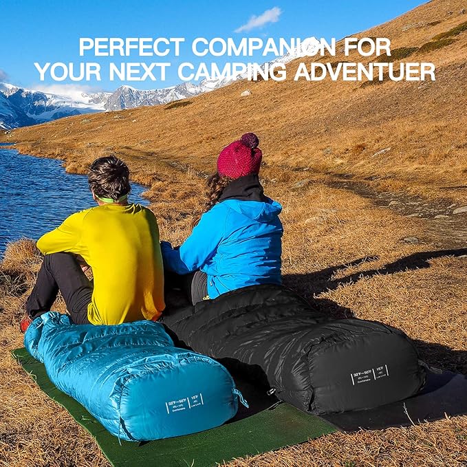 Bessport Mummy Sleeping Bag | 15-45 ℉ Extreme 3-4 Season Sleeping Bag for Adults Cold Weather– Warm and Washable, for Hiking Traveling & Outdoor Activities