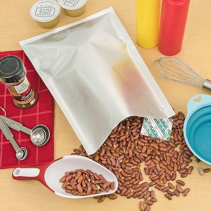 60 - 1 Gallon (10"x14") Mylar Bags & 60 - 300cc Oxygen Absorbers For Dried Dehydrated and Long Term Food Storage - Food Survival