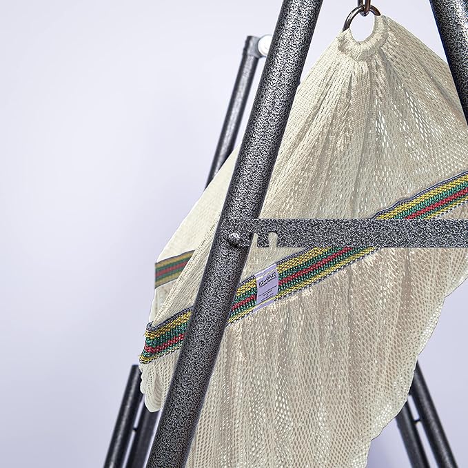 2 in 1 Hammock and Swinging Chair with Collapsible Steel Stand 450 lbs Capacity- Carrying Case, Portable & Adjustable, Perfect for Camping Beach Summer Patio, EZ Daze Foldable Hammock with Stand-IVORY