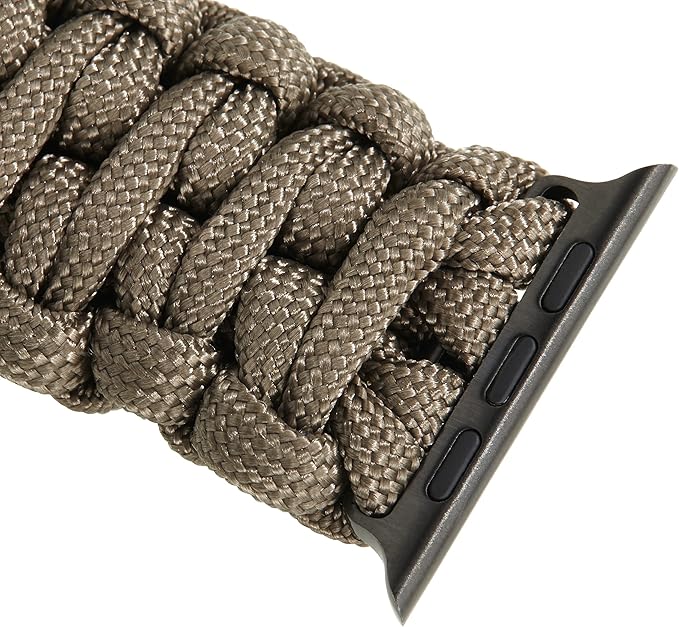Savior Survival Gear Paracord Watch Band, Compatible with Apple Watch Band 49mm 46mm 45mm 44mm 42mm,iWatch Band Series Ultra 10 9 8 7 6 5 4 3 2 1 SE,Adjustable strap for men (Gunmetal Gray, X- Large)
