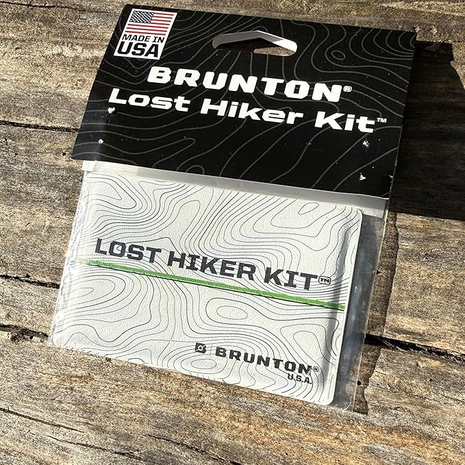 Brunton Lost Hiker Kit, Credit-Card-Size 4-in-1 Survival Tool — Disc Compass, Fresnel Magnifier, Signal Mirror & Emergency Info Card for Hiking, Backpacking, Camping & EDC
