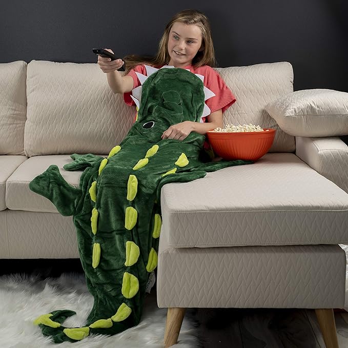 Cozy Crocodile Animal Tail Blanket for Kids Soft and Comfortable Kids Sleeping Bag Sleep Sacks Blankets for Movie Night, Sleepovers, Camping and More - Fits Boys and Girls Ages 3-13 Years