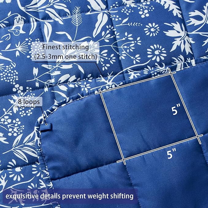 yescool King Size Weighted Blanket for Adults (20 lbs, 80” x 87”, Indigo) Cooling Heavy Blanket for Sleeping Perfect for 190-210 lbs, Breathable Blanket for Adults & Couple All Season