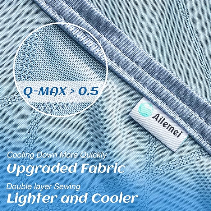 Ailemei Direct 【Upgraded Fabric Cooling Blanket for Hot Sleepers, King Size Lightweight Breathable Summer Bed Blankets, Q-Max >0.5 Jade Fiber,Keep Body Cool Hot Flashes Night Sweats,108"x90"