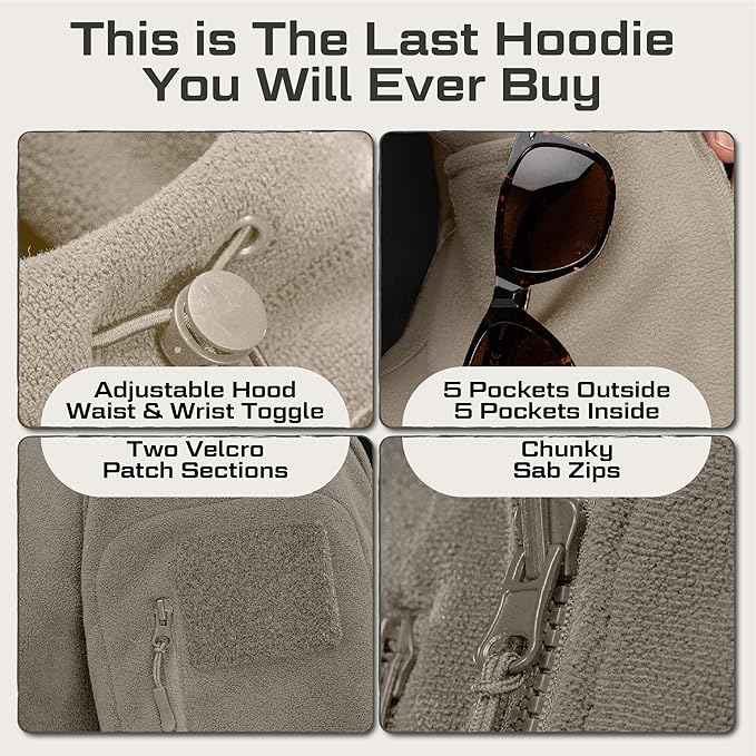 Baerskin Tactical Hoodie Jacket for Men 4.0 - Military Style Fleece Sweater for Cold, Rain, Wind or Snow