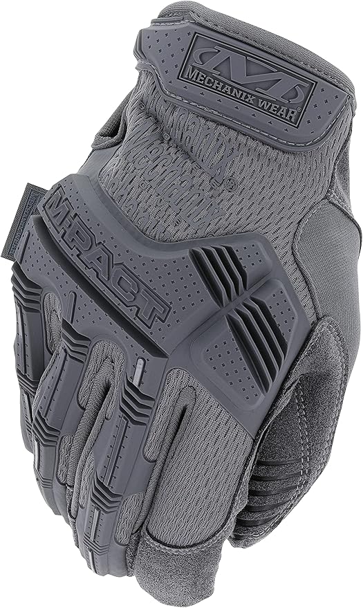 Mechanix Wear: M-Pact Tactical Gloves with Secure Fit, Touchscreen Capable Safety Gloves for Men, Work Gloves with Impact Protection and Vibration Absorption (Grey, XX-Large)