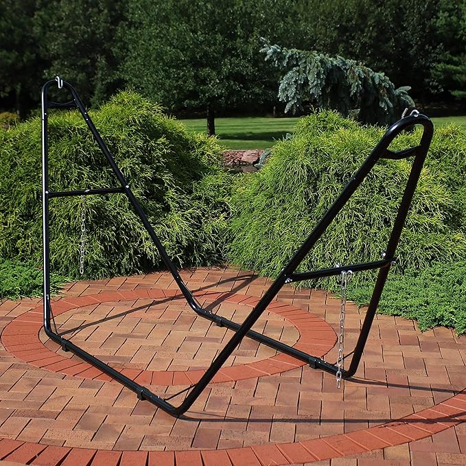 Sunnydaze Decor Universal Double Hammock Stand Only - 550-Pound Capacity - Heavy-Duty Hammock Stand for Outside - Fits 9 to 14 Foot Hammocks - Black