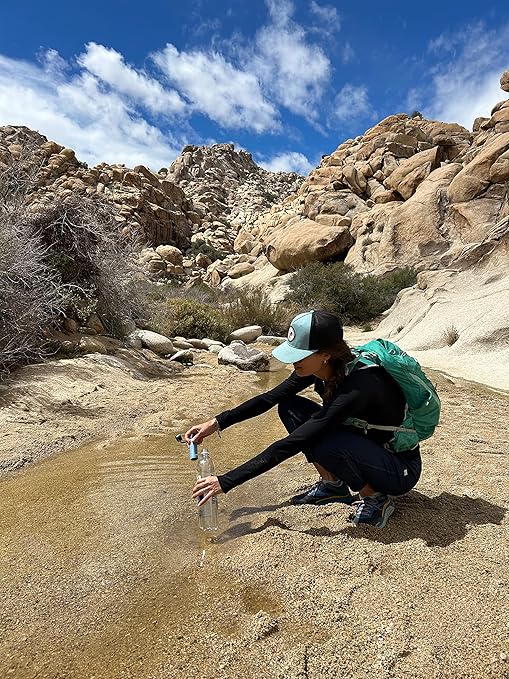 LifeStraw Peak Series – Solo Personal Water Filter for Hiking, Camping, Travel, Survival and Emergency preparedness. Removes Bacteria, parasites and microplastics.