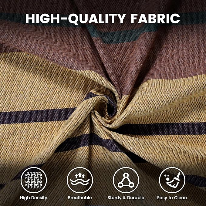 Lazy Daze Hammocks Double Brazilian Cotton Hammock, Extra Large Portable Outdoor Camping Hammock with Tree Straps & Travel Bag for Backyard Patio Poolside Indoor, 550lbs Capacity, Brown & Khaki