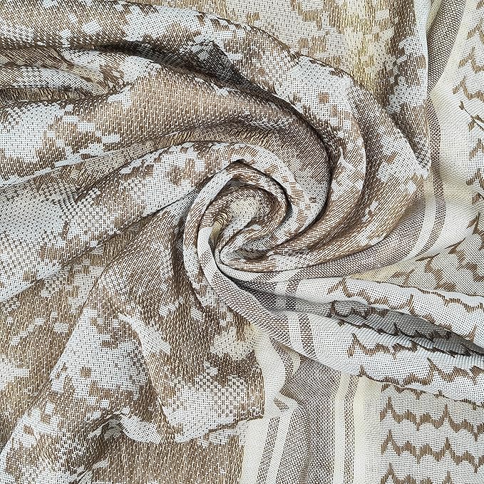 Luxns Military Shemagh Tactical Desert Scarf / 100% Cotton Keffiyeh Scarf Wrap for Men And Women