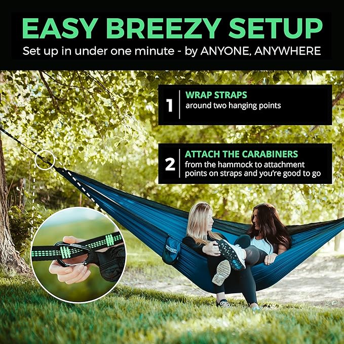 Bear Butt Kodiak Hammock Straps for Trees - 20 Feet Long, 40 Combined Loops - Holds 1000 Pounds - Camping Accessories With Carabiner