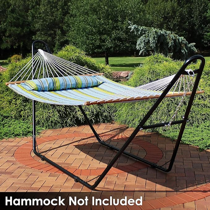 Sunnydaze Decor Universal Double Hammock Stand Only - 550-Pound Capacity - Heavy-Duty Hammock Stand for Outside - Fits 9 to 14 Foot Hammocks - Black
