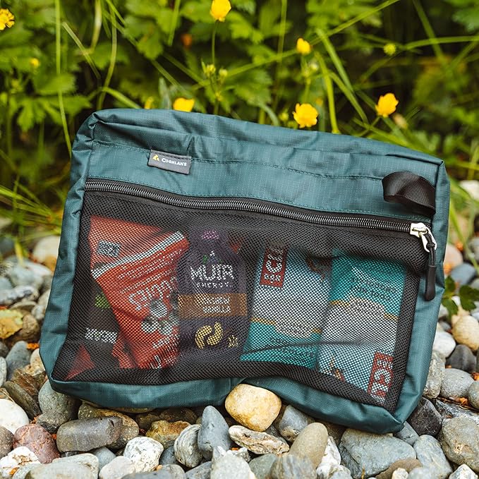 Coghlan's Organizer Bags Set - 3 Sizes (7.5"x3.5", 10"x8", 12"x10") - Lightweight Oxford Ripstop with Mesh Front, Zippered Access - Ideal for Camping Gear, Travel Essentials, and Storage Solutions