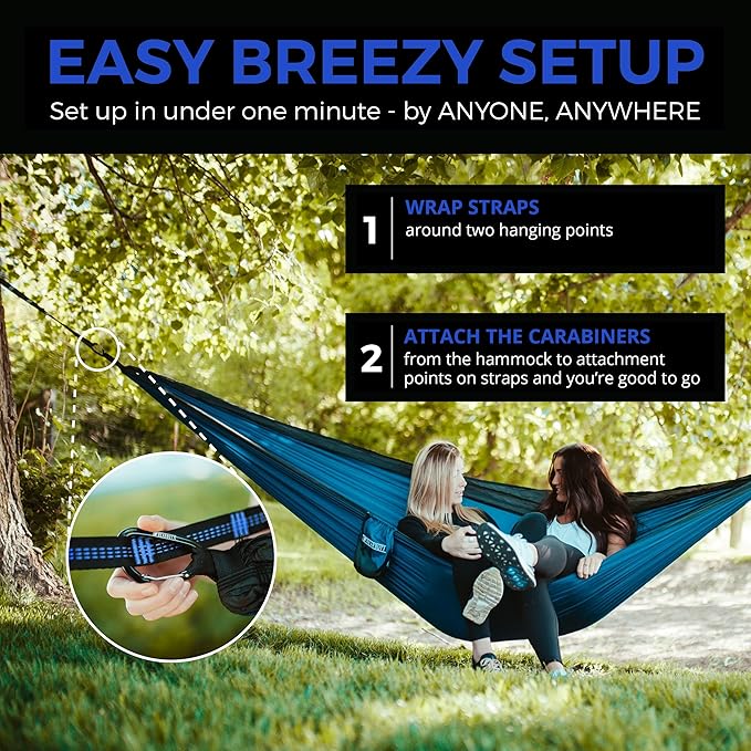 Bear Butt Kodiak Hammock Straps for Trees - 20 Feet Long, 40 Combined Loops - Holds 1000 Pounds - Camping Accessories With Carabiner